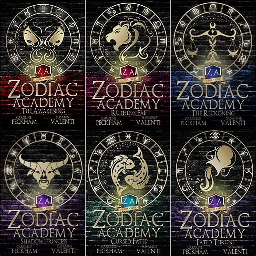 Zodiac Academy Series 6 books Collection Set  ( The Awakening , Ruthless Fae, The Reckoning, Shadow Princess, Cursed Fates, Fated Throne ) Paperback by Caroline Peckham